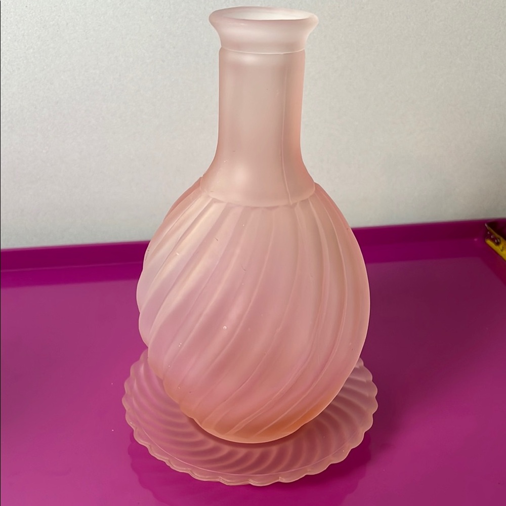 Pink depression glass bedside carafe